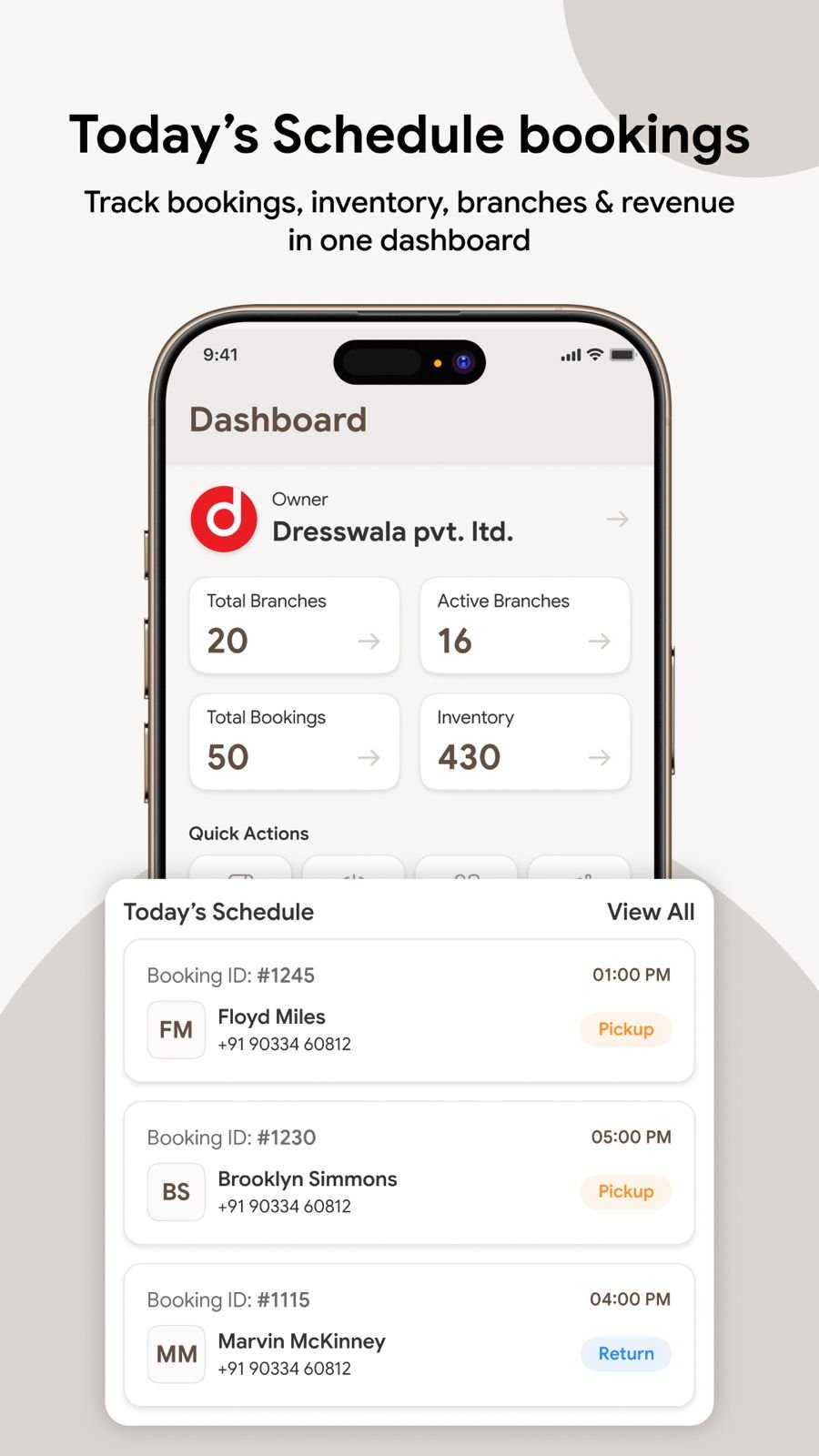Shop Owner Executive Dashboard